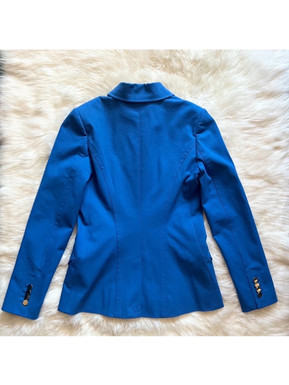 New! Derek Lam 10 Crosby Rodeo Azure Blue Double Breasted Blazer Size 4 - Picture 5 of 8